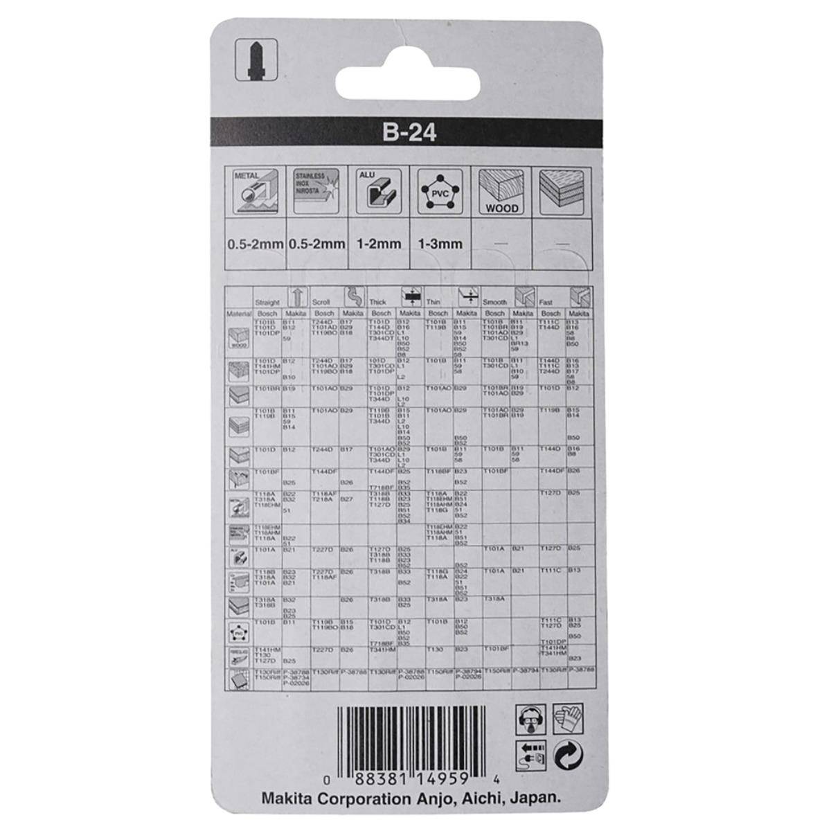 Makita Stichsägeblatt für Metall B-24 • 52 mm • 32 • HCS • 5 Stk.