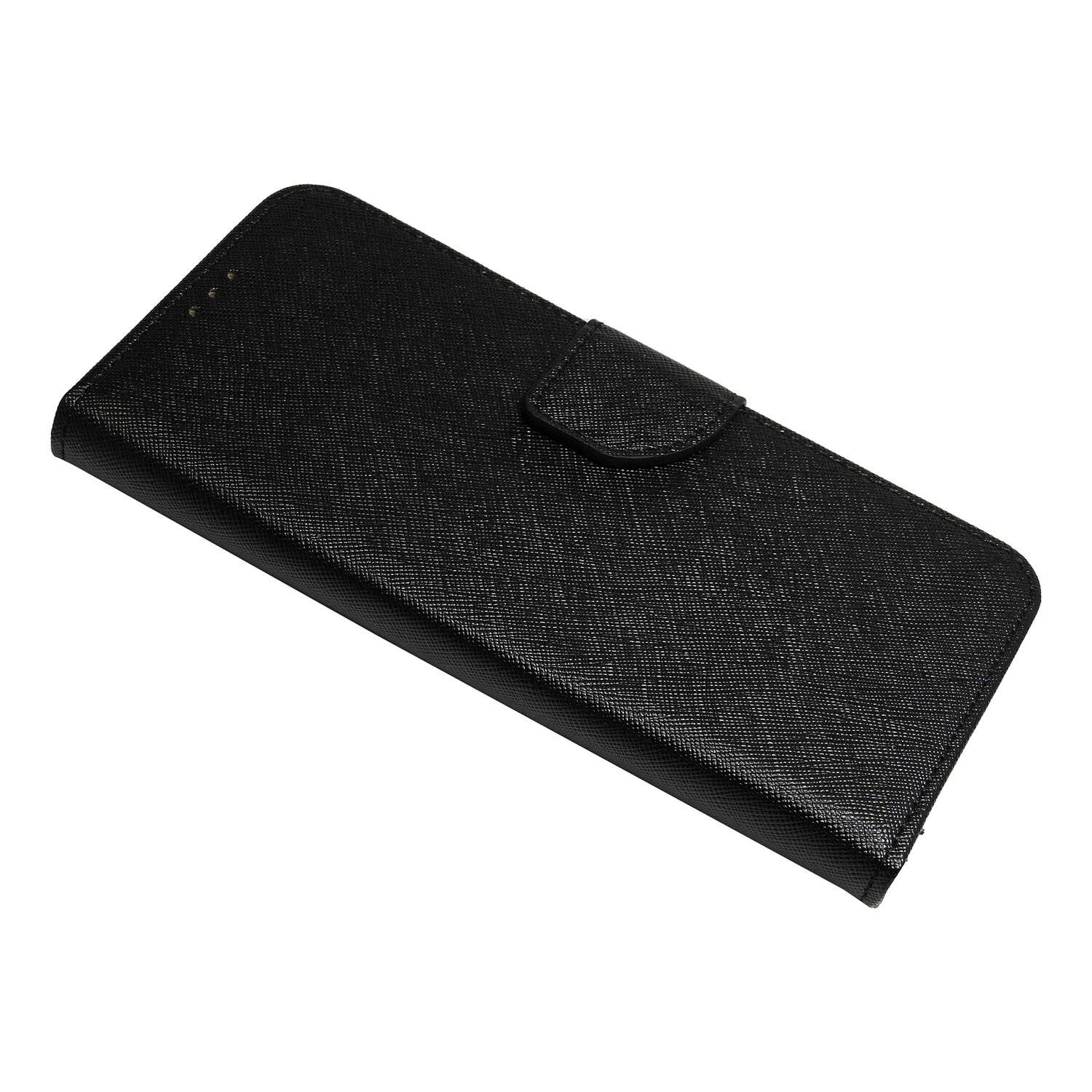 Buch Tasche "Fancy" für MOTOROLA MOTO G 5G Handy Hülle Brieftasche Schutzhülle mit Standfunktion, Kartenfach Schwarz