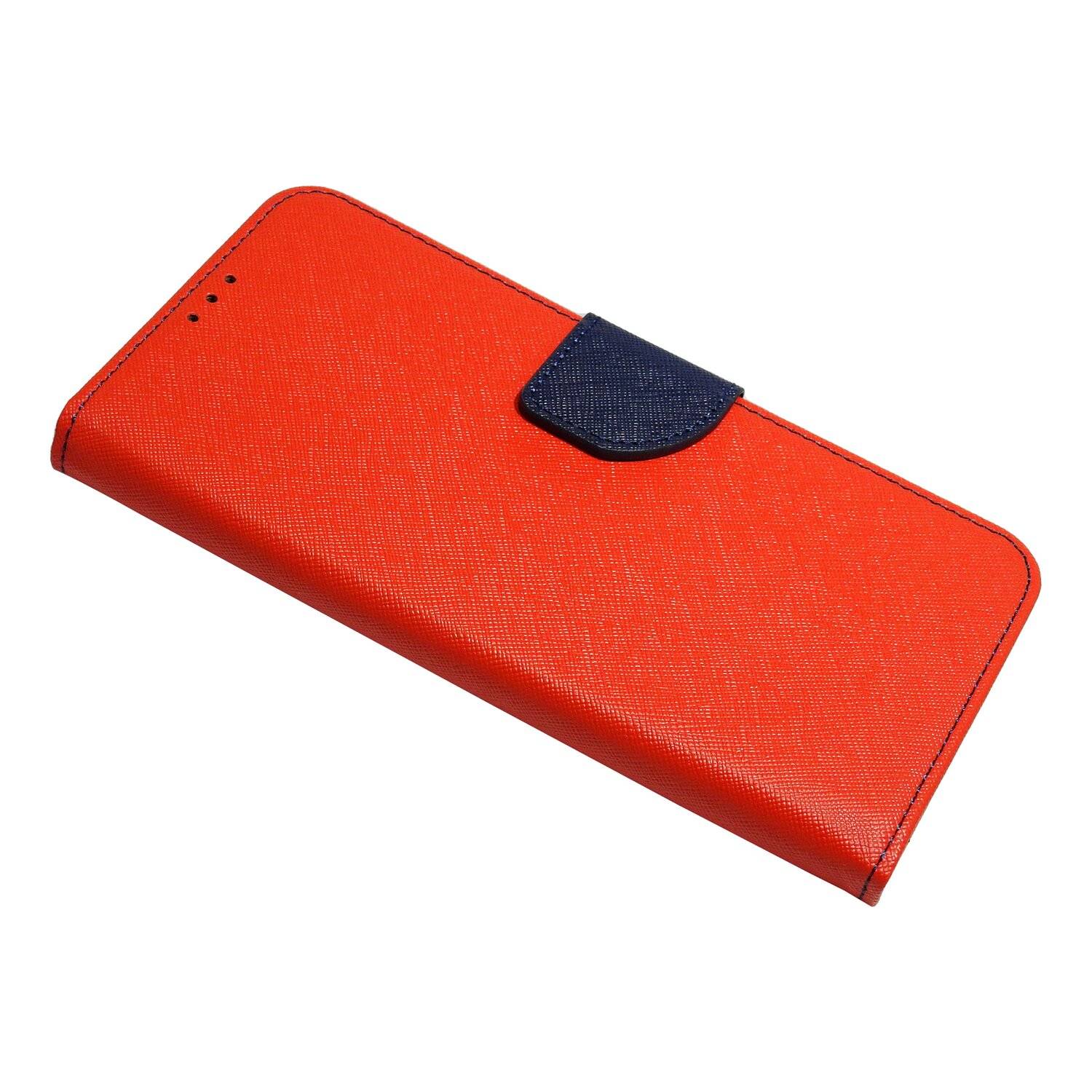 Buch Tasche "Fancy" für MOTOROLA MOTO G 5G Handy Hülle Brieftasche Schutzhülle mit Standfunktion, Kartenfach Rot-Blau