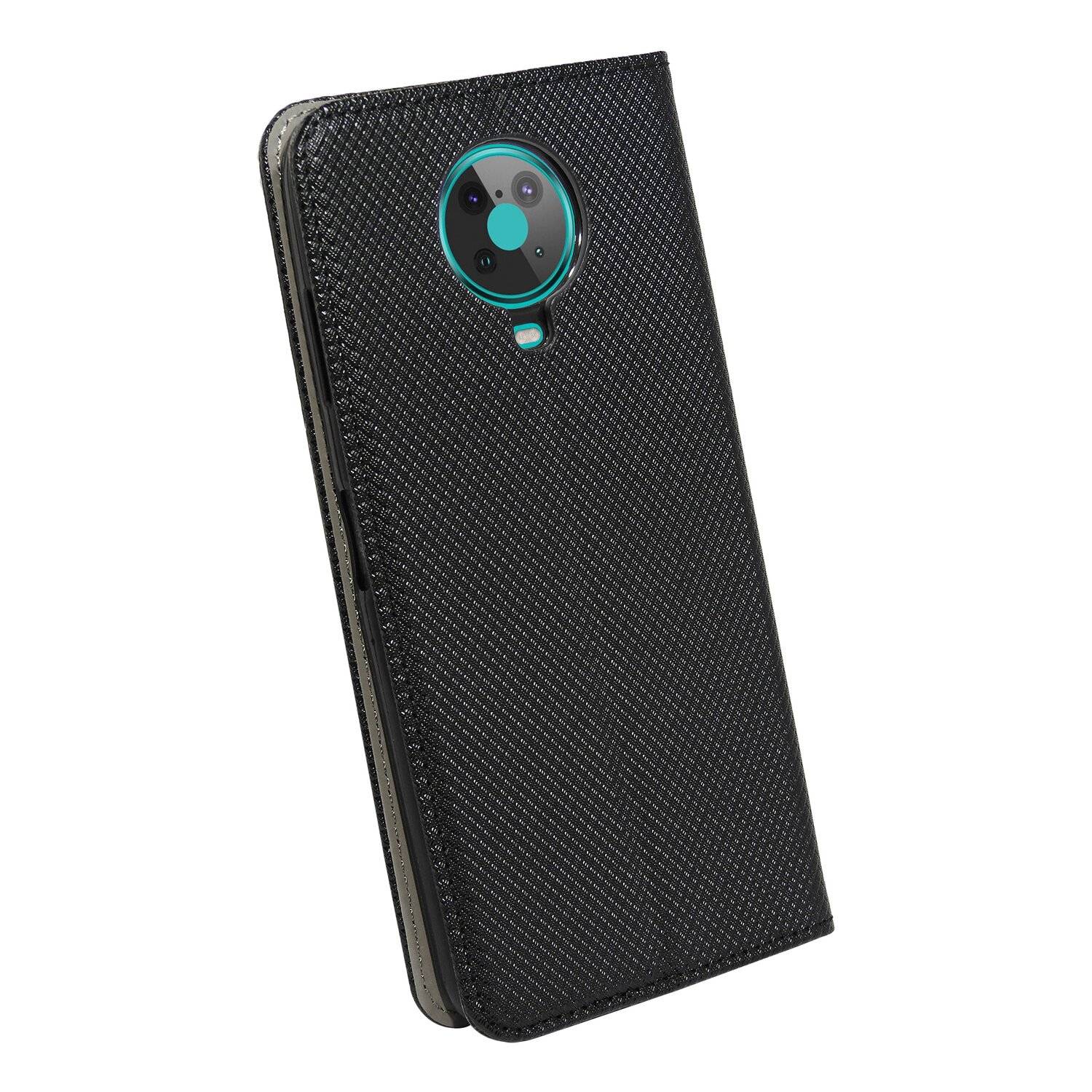 Buch Tasche "Smart" für NOKIA 6.3 Handy Hülle Etui Brieftasche Schutzhülle mit Standfunktion, Kartenfach Schwarz