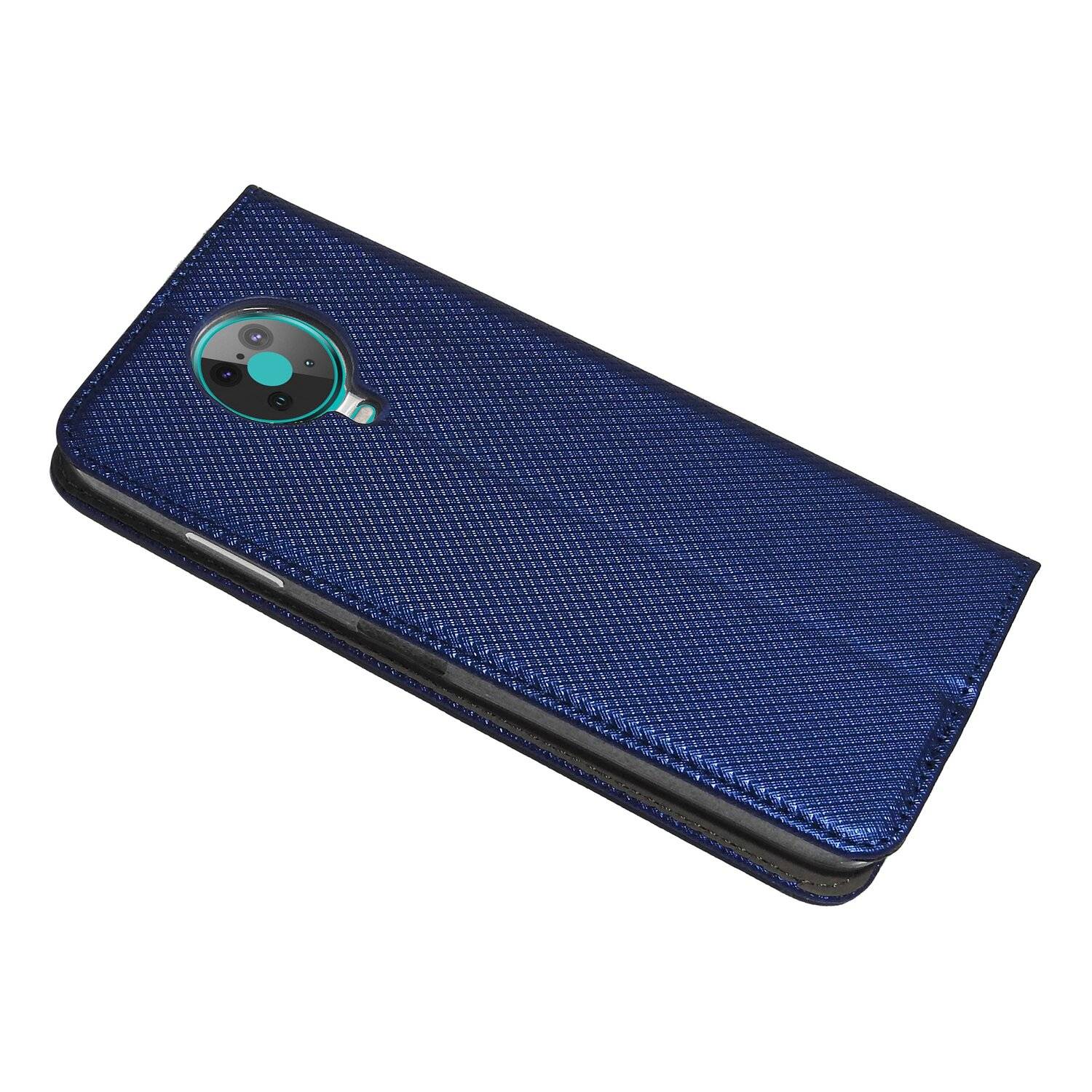Buch Tasche "Smart" für NOKIA 6.3 Handy Hülle Etui Brieftasche Schutzhülle mit Standfunktion, Kartenfach Blau