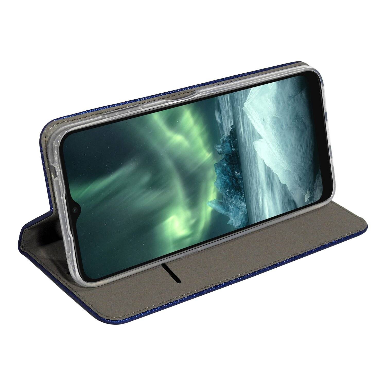 Buch Tasche "Smart" für NOKIA 6.3 Handy Hülle Etui Brieftasche Schutzhülle mit Standfunktion, Kartenfach Blau