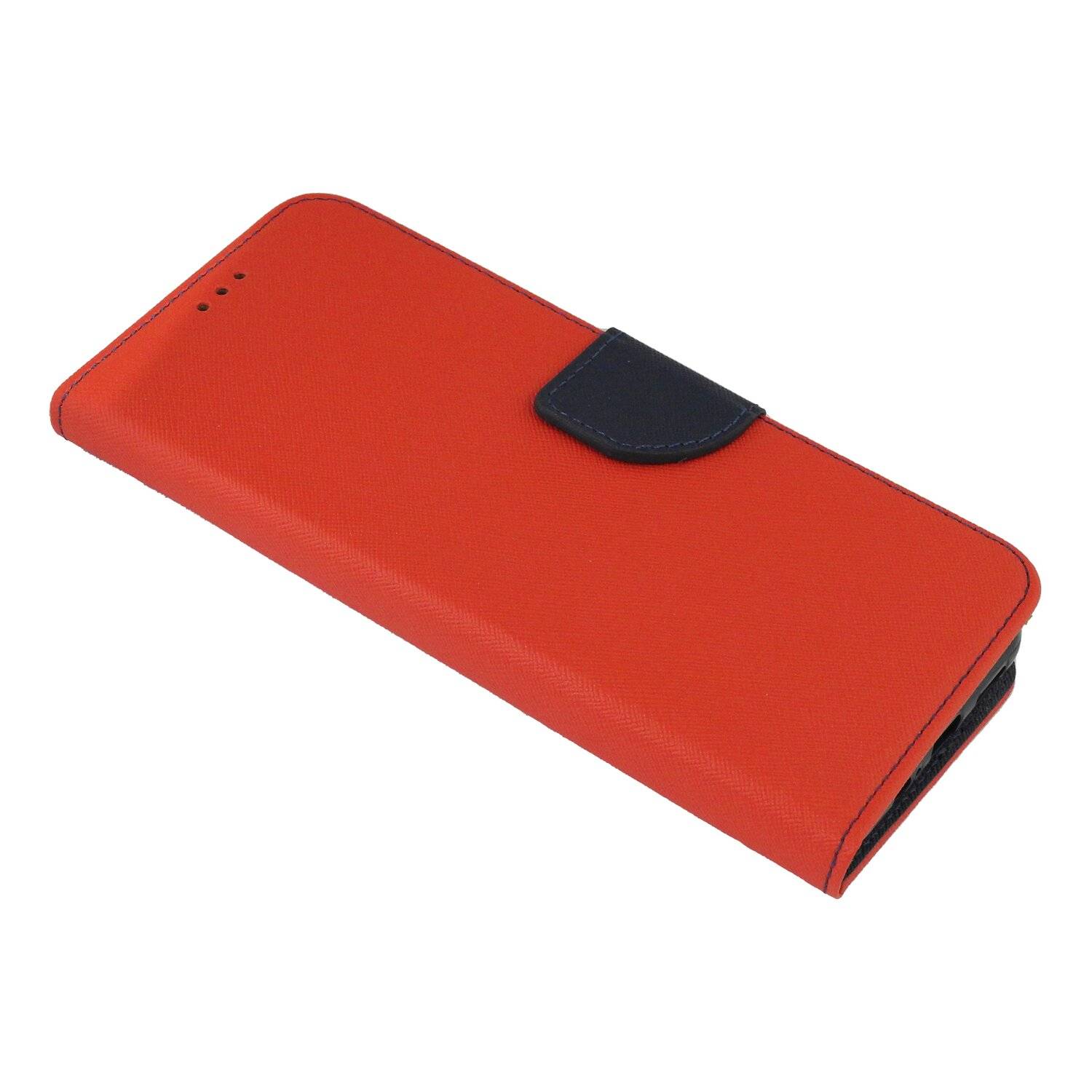Buch Tasche "Fancy" für XIAOMI POCO M4 PRO 5G Handy Hülle Etui Schutzhülle mit Standfunktion, Kartenfach Rot-Blau
