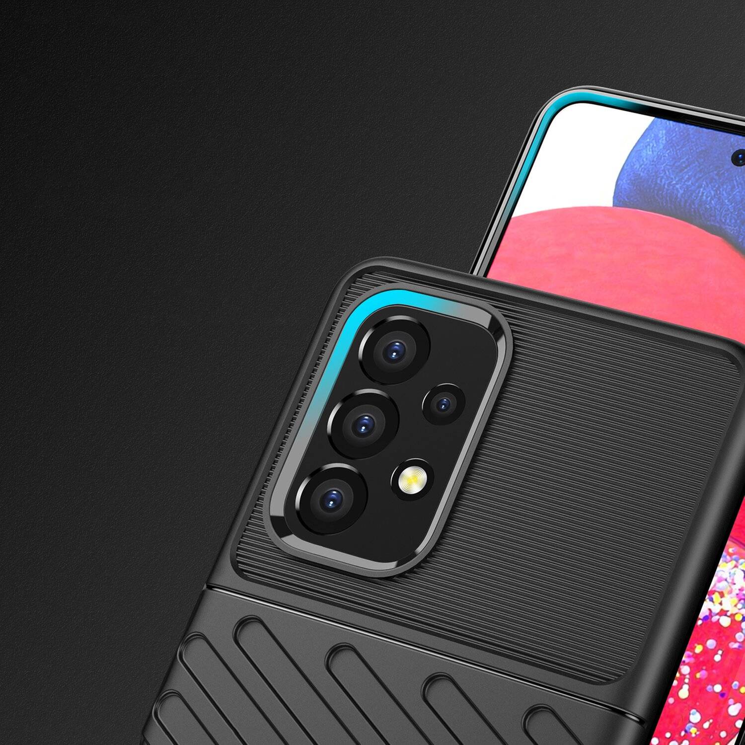 Hybrid Armor Etui SchutzHülle "Thunder" Case Bumper Cover Handyhülle Matt Hülle Robust Rutschfest Samsung Galaxy A53 5G