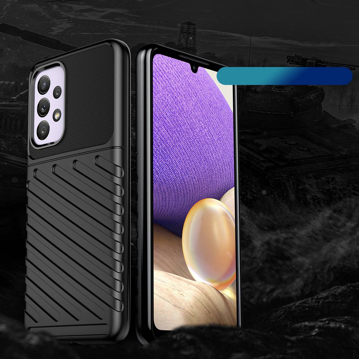 Hybrid Armor Etui SchutzHülle "Thunder" Case Bumper Cover Handyhülle Matt Hülle Robust Rutschfest Samsung Galaxy A33 5G
