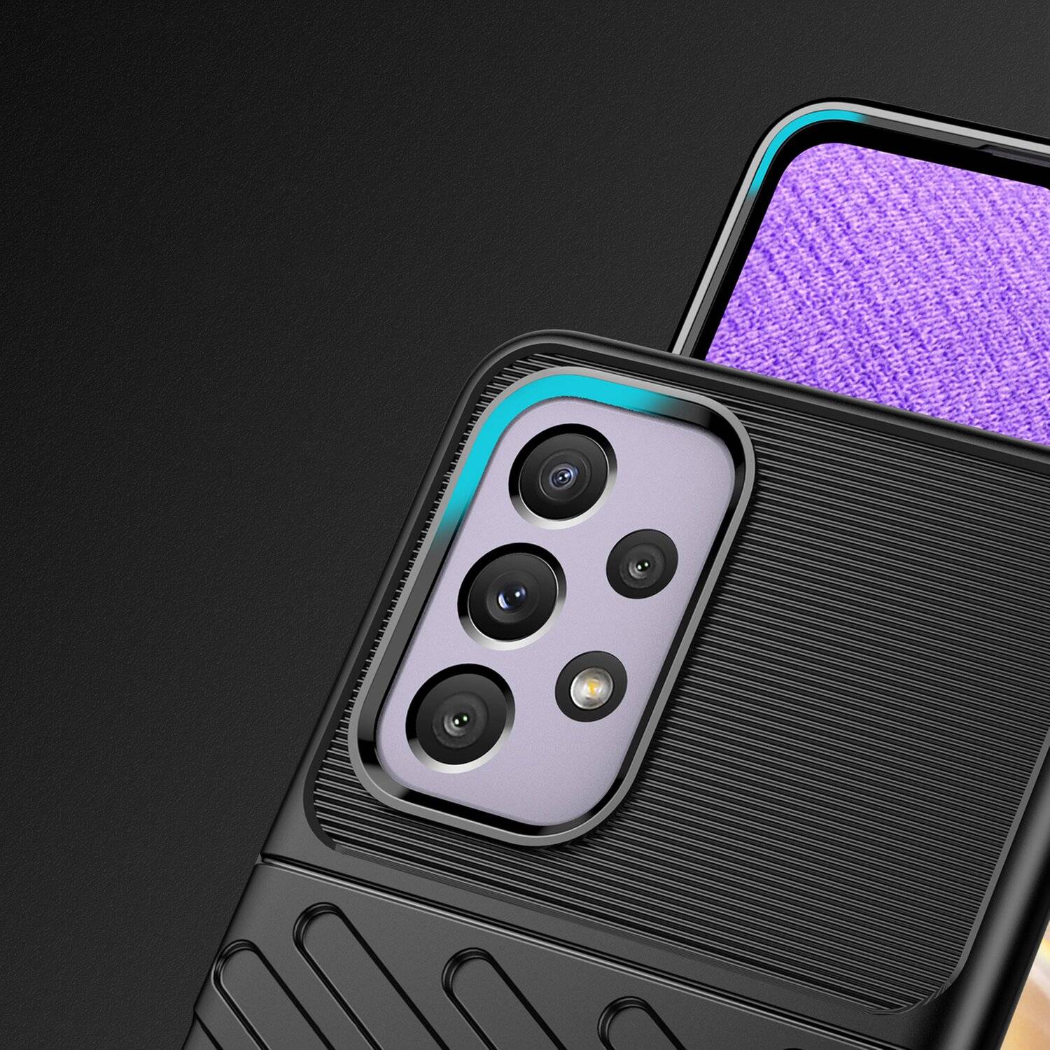 Hybrid Armor Etui SchutzHülle "Thunder" Case Bumper Cover Handyhülle Matt Hülle Robust Rutschfest Samsung Galaxy A33 5G