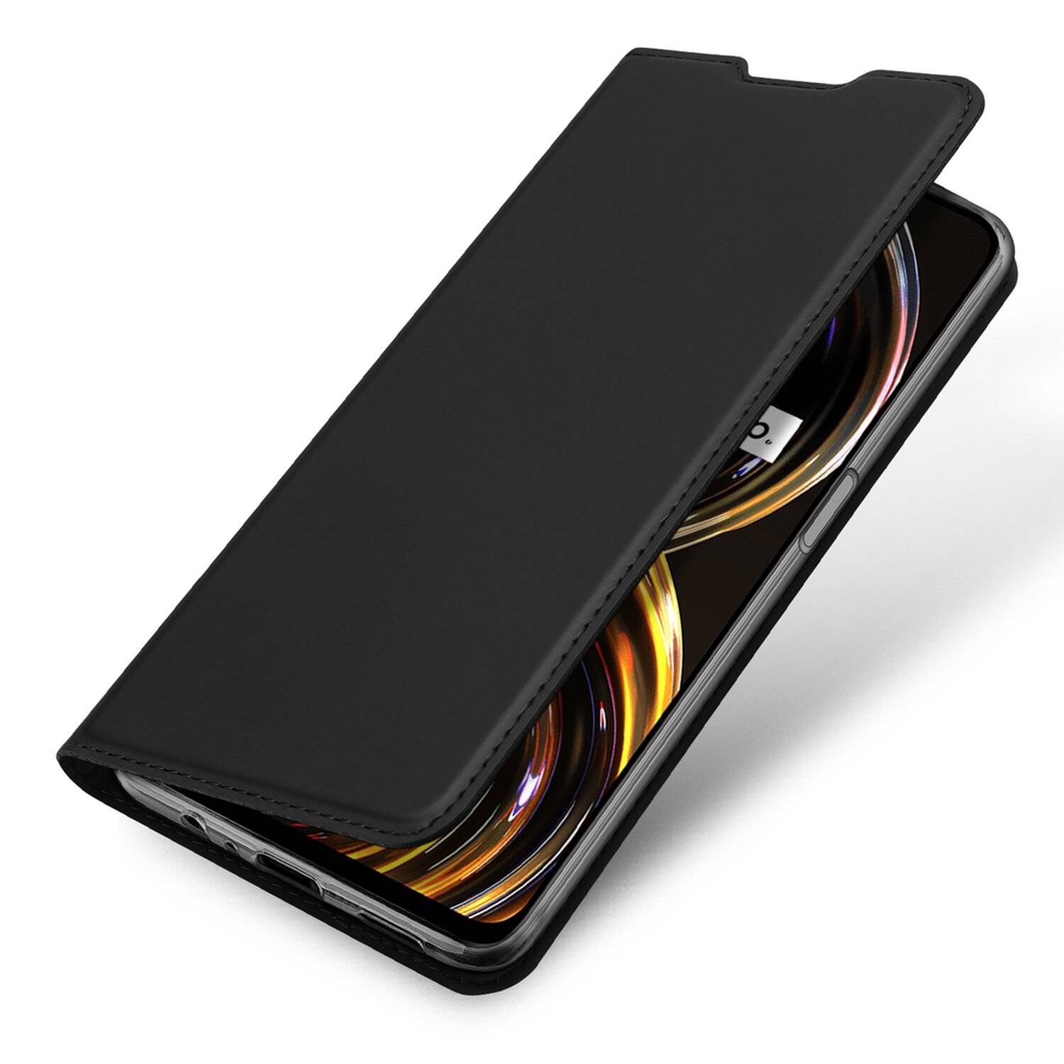 Buch Tasche "Dux Ducis" für Realme 8i Handy Hülle Etui Brieftasche Schutzhülle mit Standfunktion, Kartenfach Schwarz