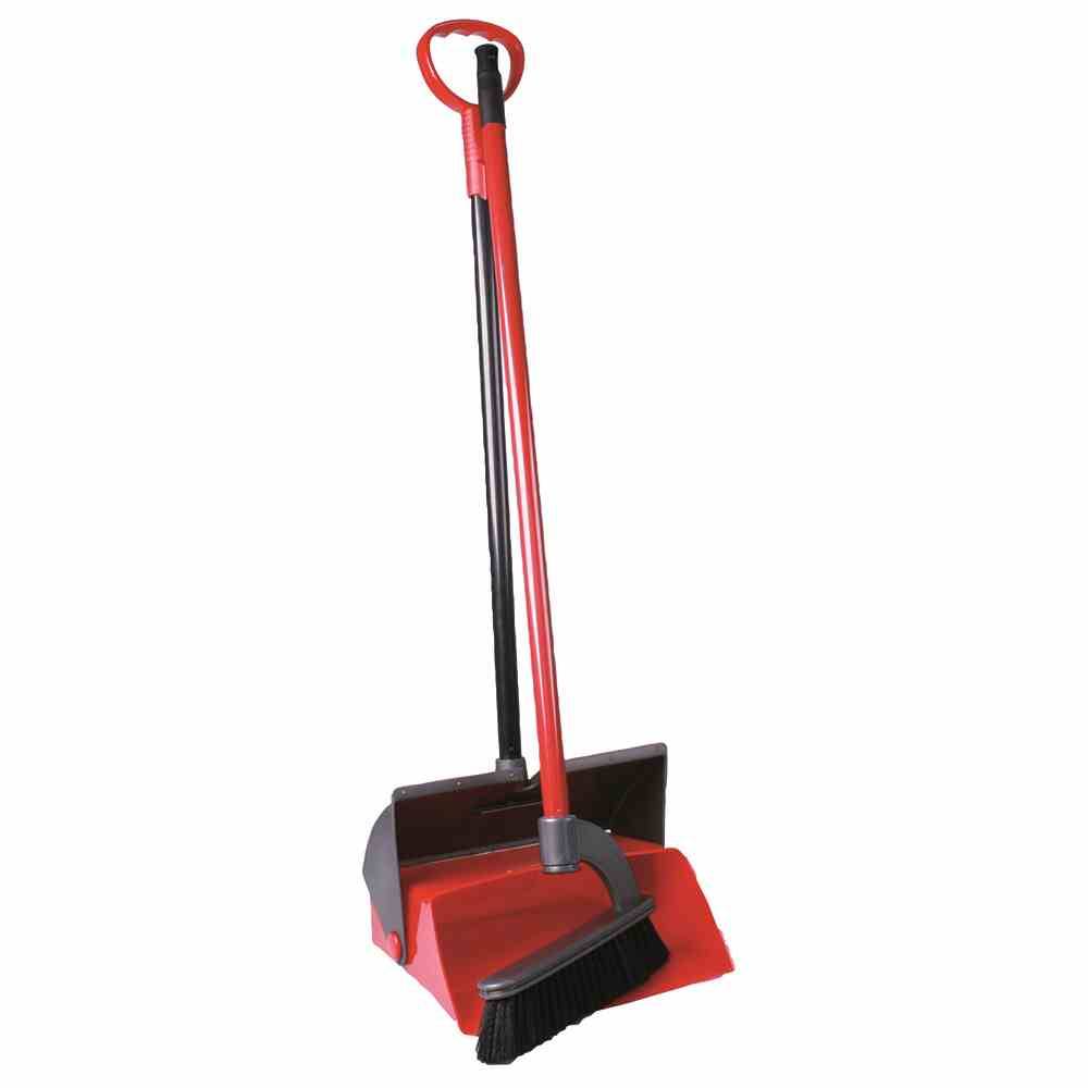 Rival 556-500 Combi-Kehrgarnitur mit langem Stiel, schwarz/rot (1 Set)