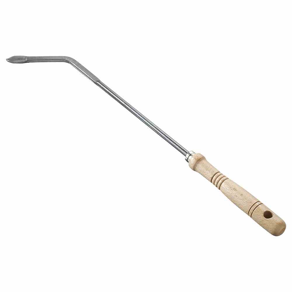 turk 741-10 Stocheisen mit Holzgriff, silber/natur