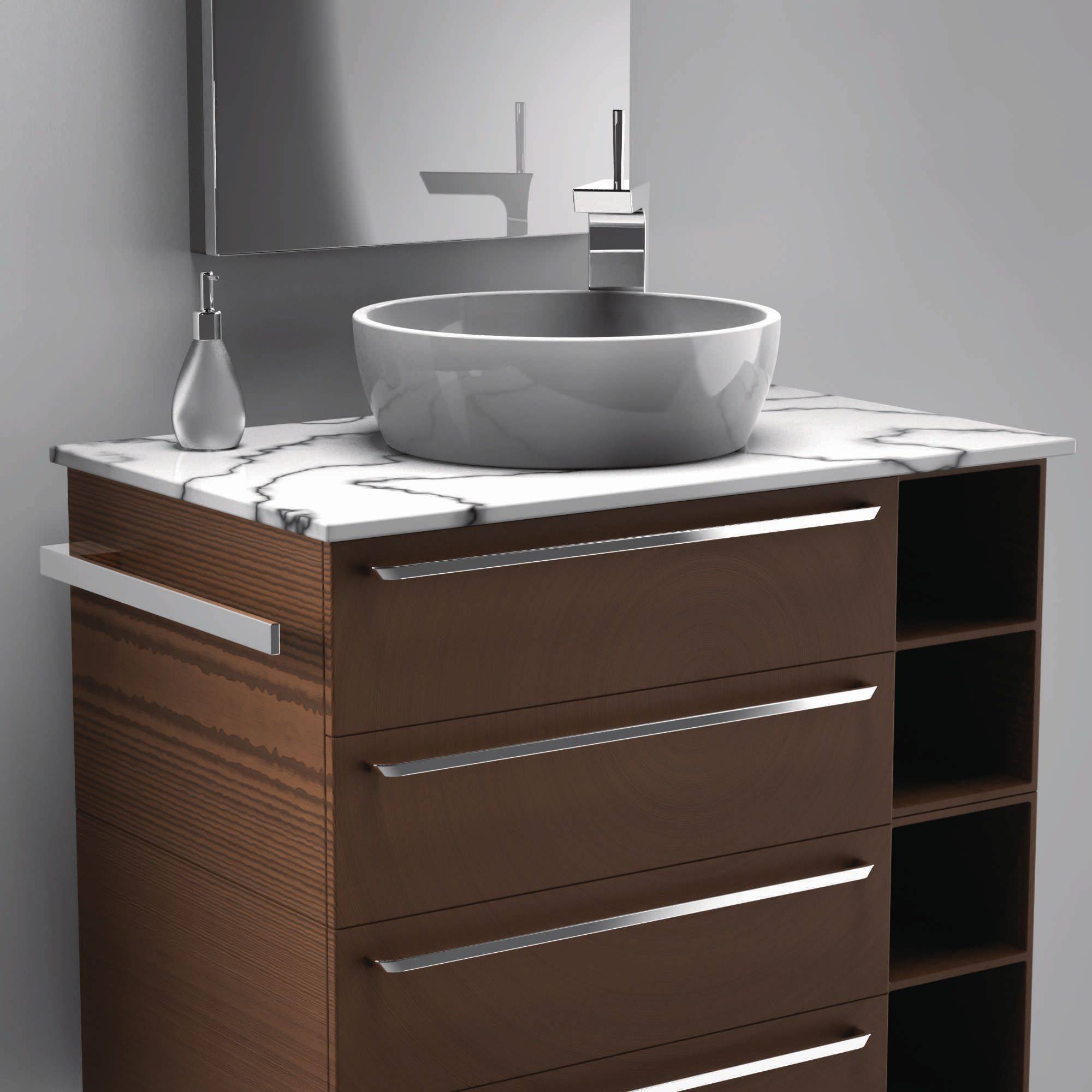 kalb | Handtuchhalter Jörn für Waschtisch, Chrom, Aluminium, Länge: 400mm, Höhe: 25mm, Tiefe: 50mm