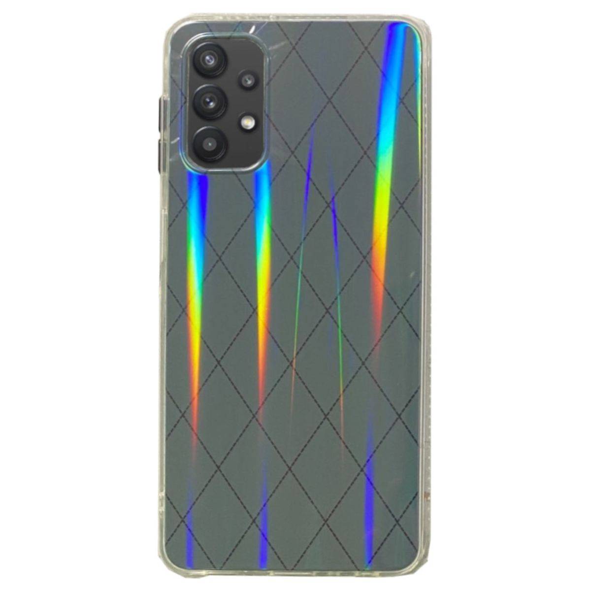 Für Samsung Galaxy A32 5G Shockproof TPU Rauten Muster Schutz Tasche Hülle Cover Etui Grau
