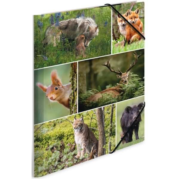 Sammelmappen A4 Karton Waldtiere