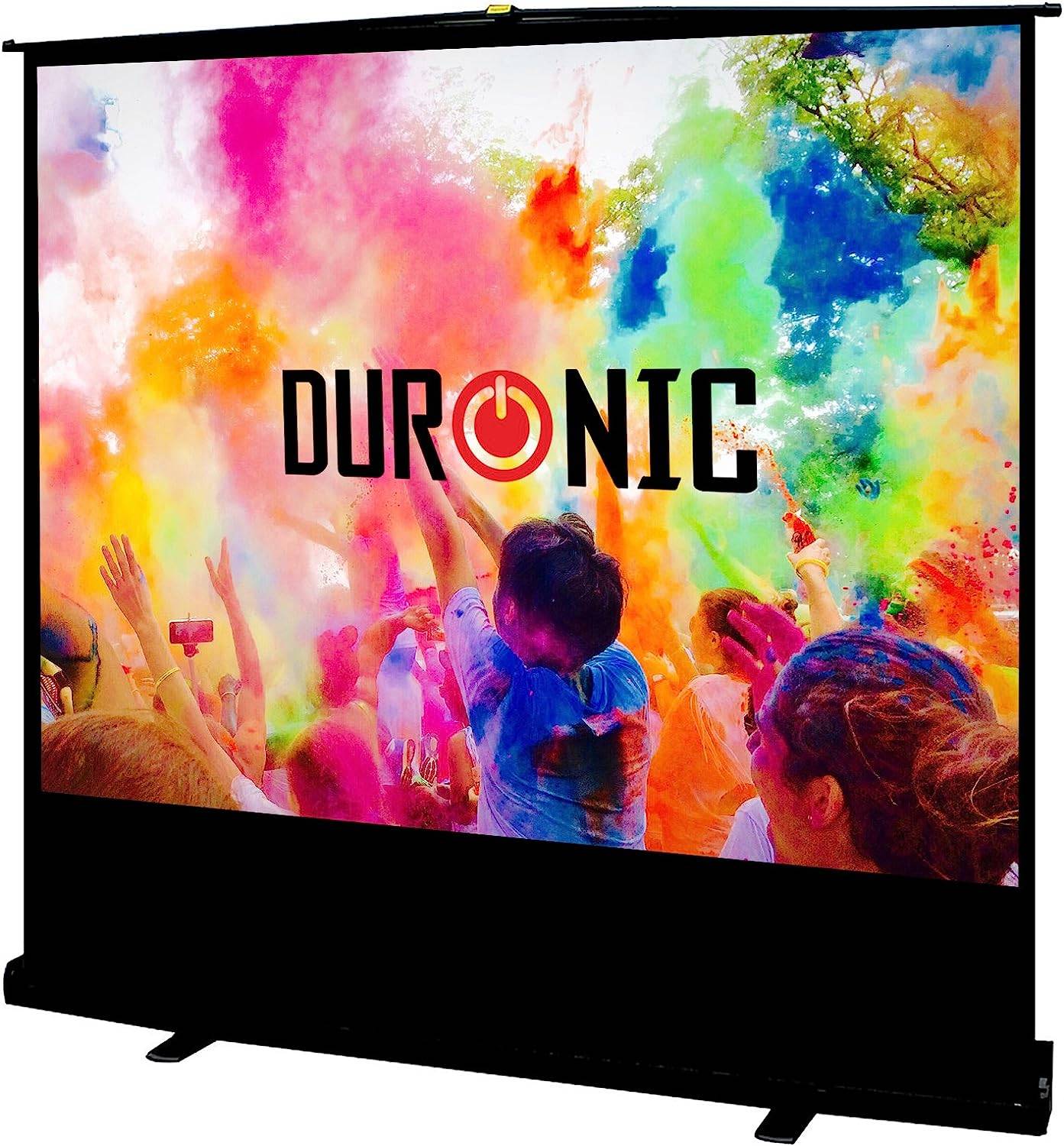 Duronic FPS80 Leinwand - 4:3 Beamer Screen - 80 Zoll - Mobile Projektorleinwand - 163cm x 122cm - 4K, Full HD, 3D