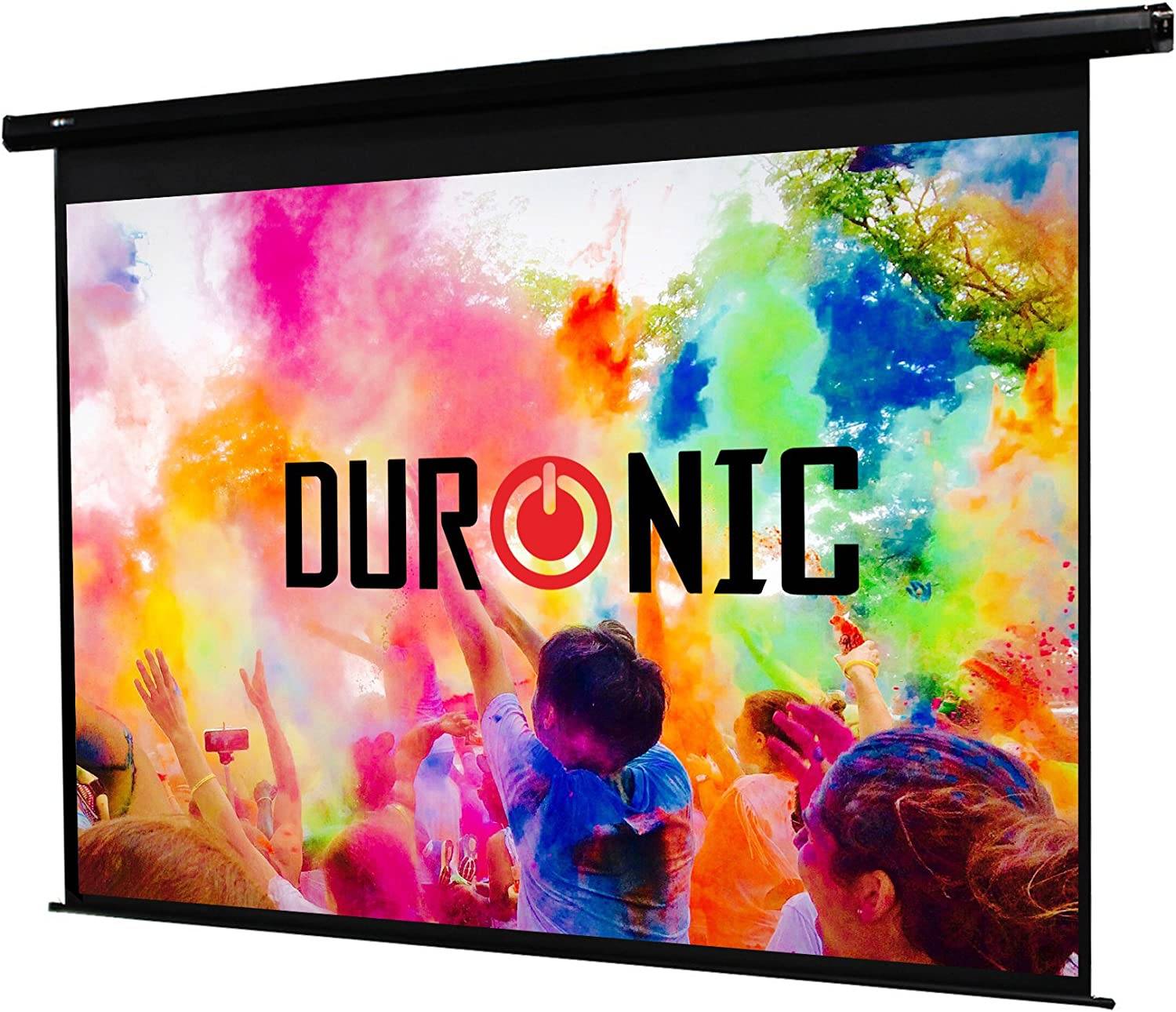 Duronic EPS60 Leinwand - 16:9 Beamer Screen - 122 x 91cm - 60 Zoll - Motorisierte Projektorleinwand - Wand und Decke