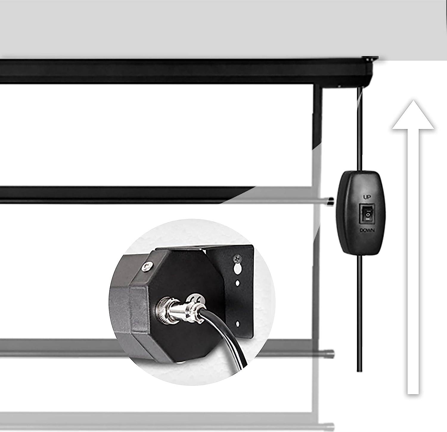 Duronic EPS60 Leinwand - 16:9 Beamer Screen - 122 x 91cm - 60 Zoll - Motorisierte Projektorleinwand - Wand und Decke