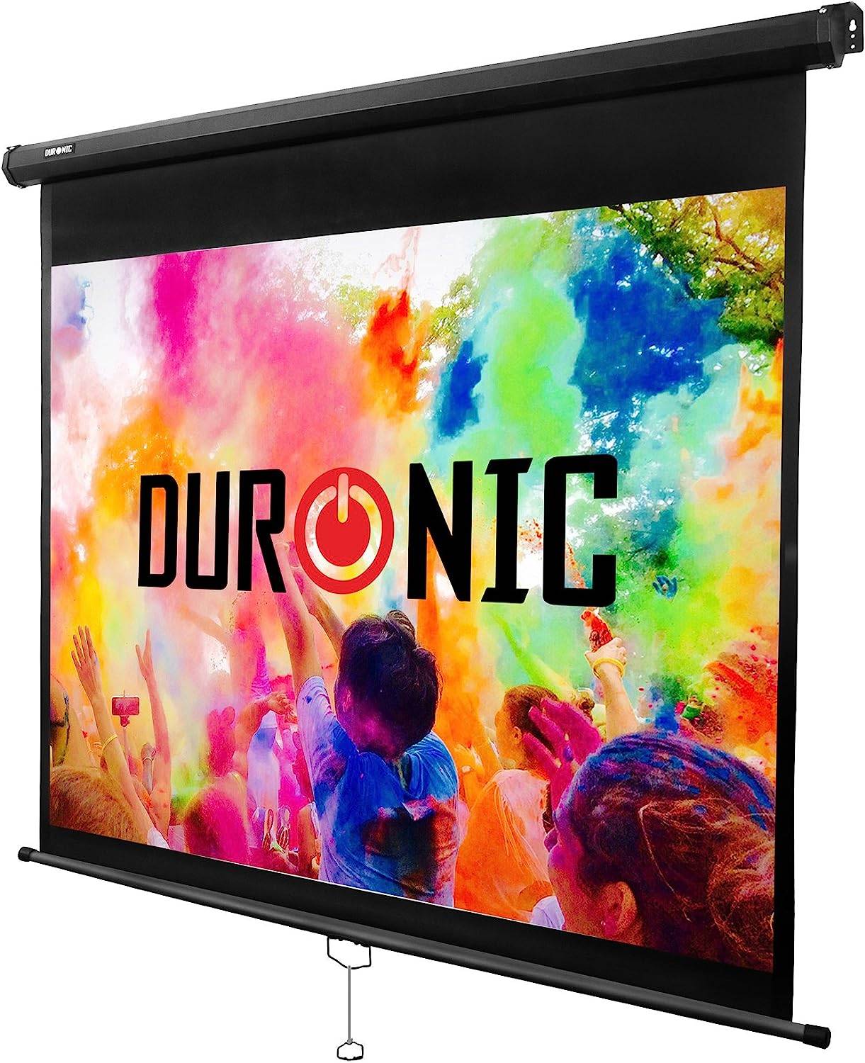 Duronic MPS90 Leinwand - 4:3 Beamer Screen - 183 x 137cm - 90 Zoll - Projektorleinwand für Wand- und Deckenmontage