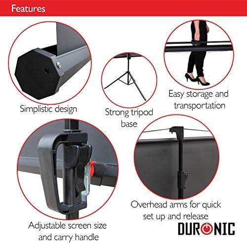 Duronic TPS86 Leinwand - 4:3 Beamer Screen - 175 x 131cm - 86 Zoll - Tragbare und leichte Stativleinwand - 4K Full HD 3D