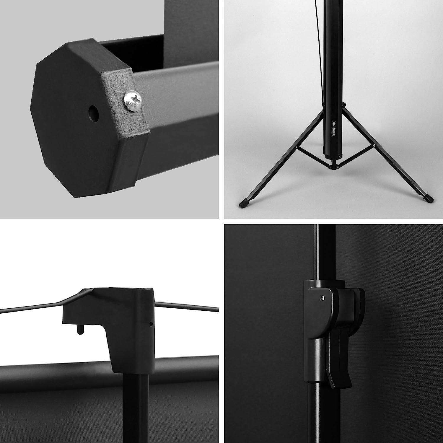 Duronic TPS60 Leinwand - 4:3 Beamer Screen - 122 x 91cm - 60 Zoll - Tragbare und leichte Stativleinwand - 4K Full HD 3D