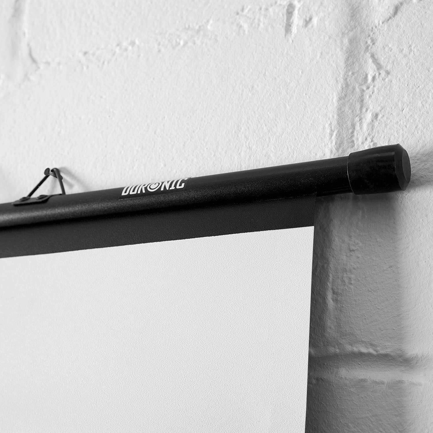 Duronic BPS50 Leinwand - 4:3 Beamer Screen - 102 x 76cm - 50 Zoll - Projektorleinwand zum Aufhängen - 4K, Full HD, 3D