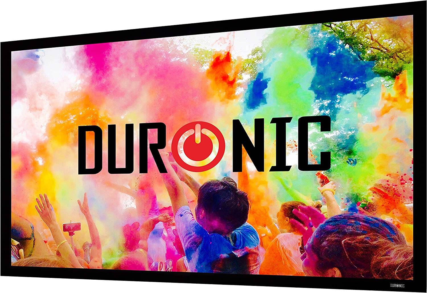Duronic FFPS150 Leinwand - 16:9 Beamer Screen - 332 x 186cm - 150 Zoll - Projektorleinwand für Wandmontage - 4K Full HD