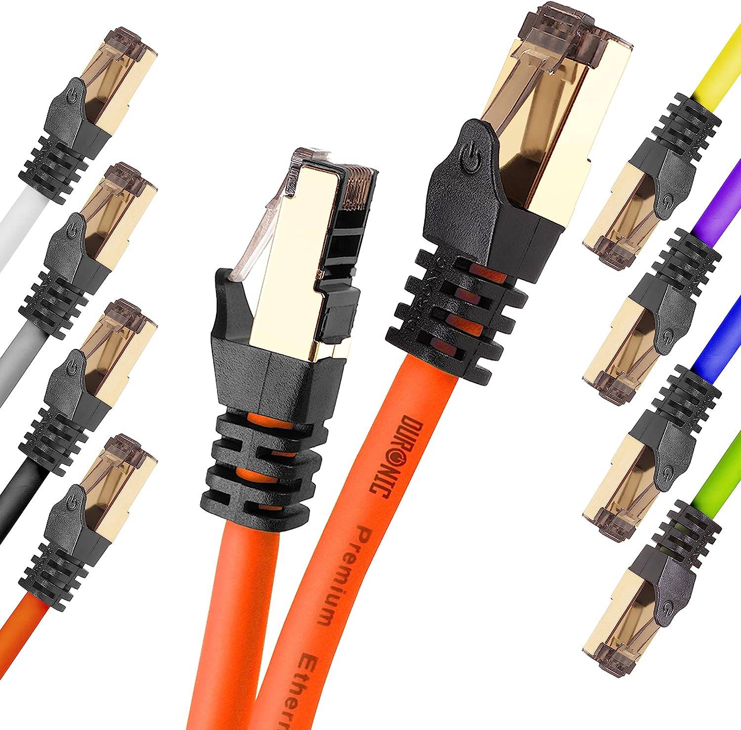 Duronic CAT8 OE 2m Netzwerkkabel - 5.000 MB/s Ethernetkabel - RJ45 Patchkabel - Lankabel für Router und Konsole