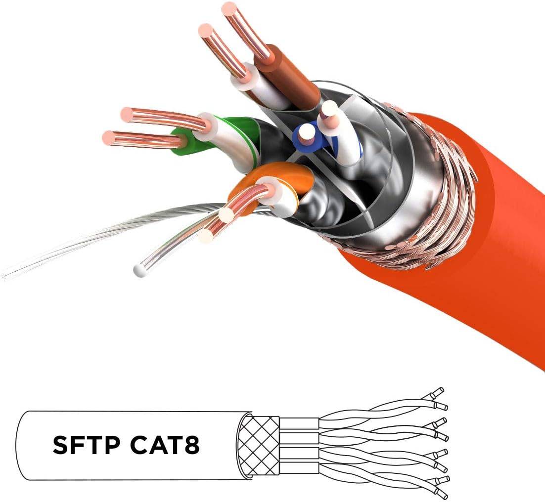 Duronic CAT8 OE 3m Netzwerkkabel - 5.000 MB/s Ethernetkabel - RJ45 Patchkabel - Lankabel für Router und Konsole