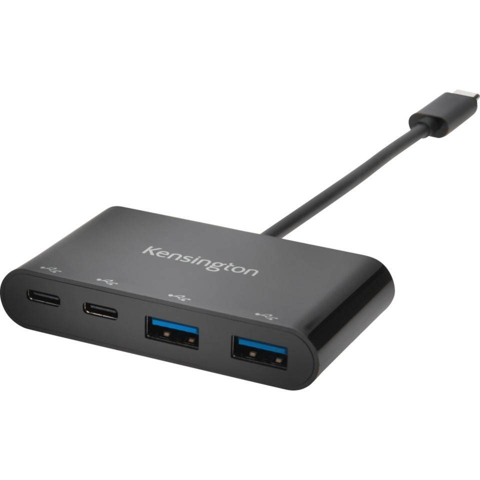 Kensington CH1000 USB-C 4-Port Hub, 2 USB-A, 2 USB-C, SuperSpeed, Plug and Play