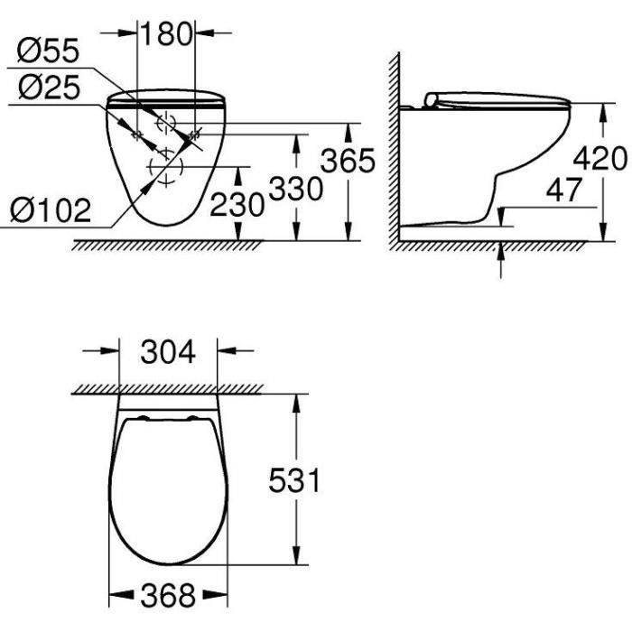 GROHE Wand-Toilettenpaket Bau Ceramic