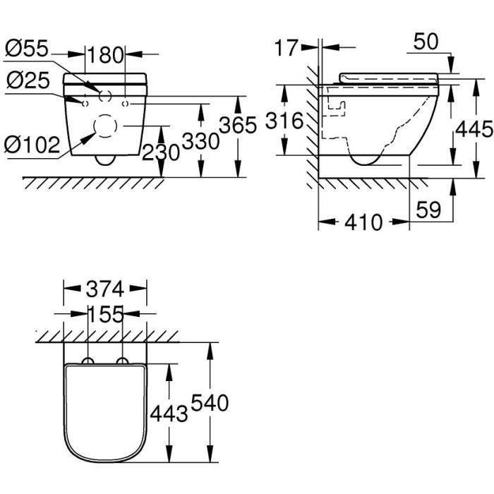 GROHE Euro Ceramic wandhängendes WC-Paket 39554000