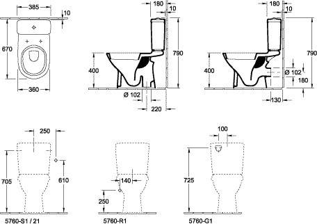 Villeroy & Boch Stand-Tiefspül-WC Kombination O. NOVO