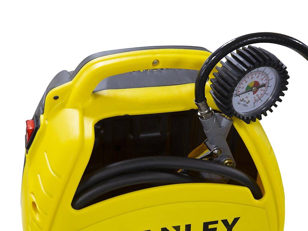 Stanley Kompressor Ölfrei Kompakt - 1.5 hp / 8 bar ohne Tank, mit 6 teiligem Zubehörset