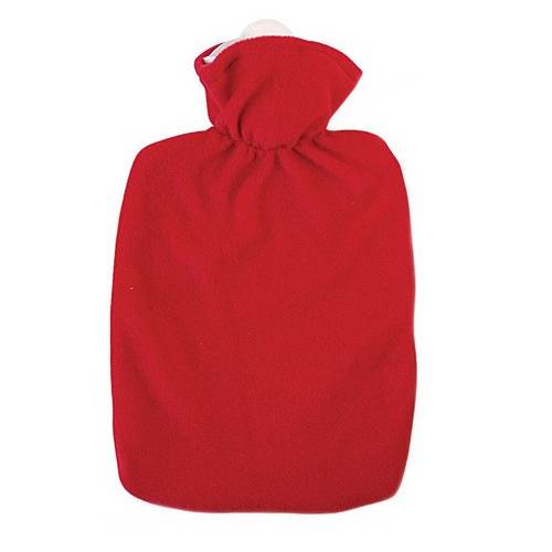 HUGO FROSCH 0411 Wärmflasche 100% Polyester 1,8l Klassik Fleece, rot