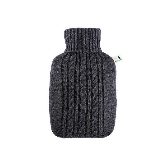 HUGO FROSCH 565 Wärmflasche Strick dunkelgrau, grau