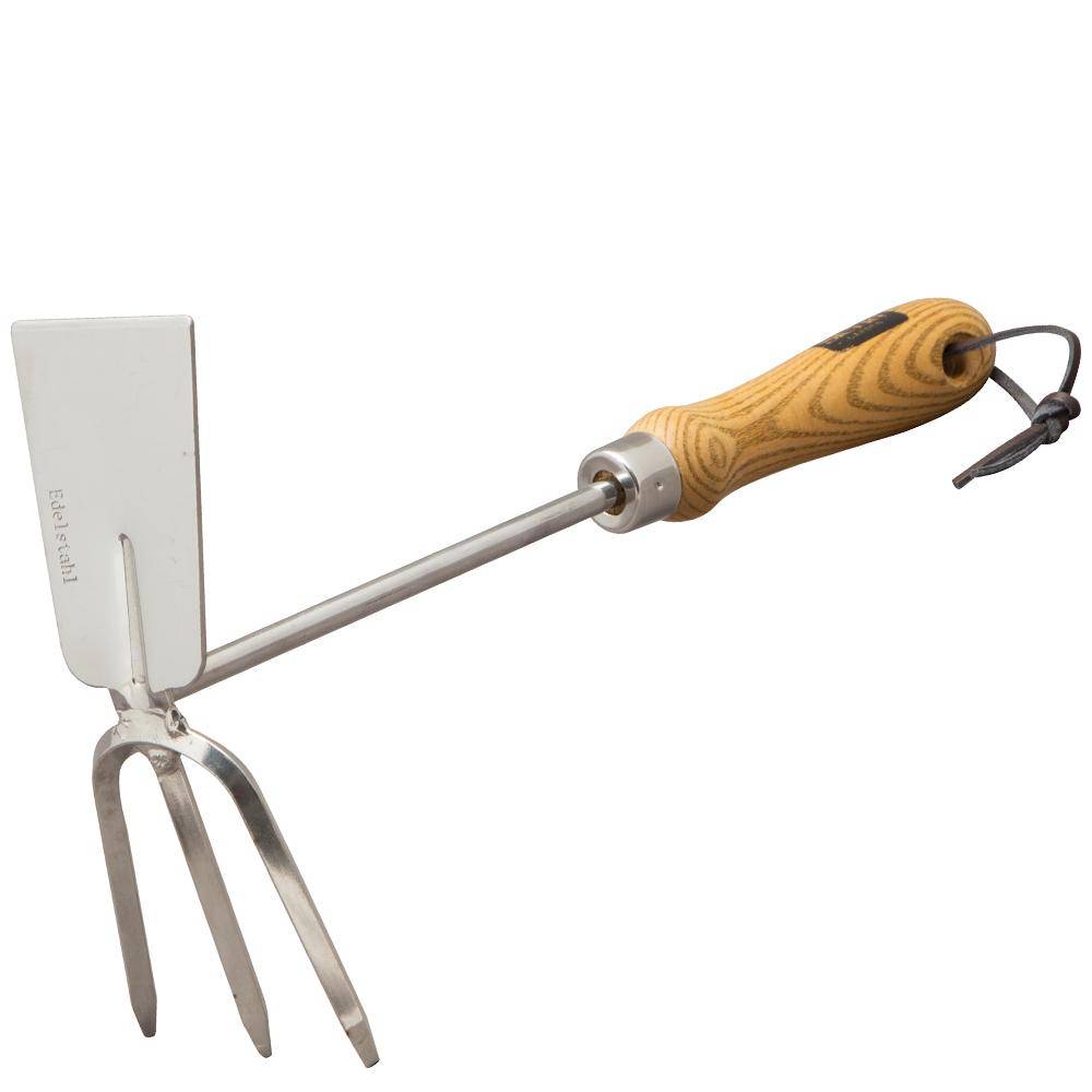 Siena Garden 599446 ClassicLine Doppelhacke Edelstahl mit Holzgriff, silber/natur (1 Stück)