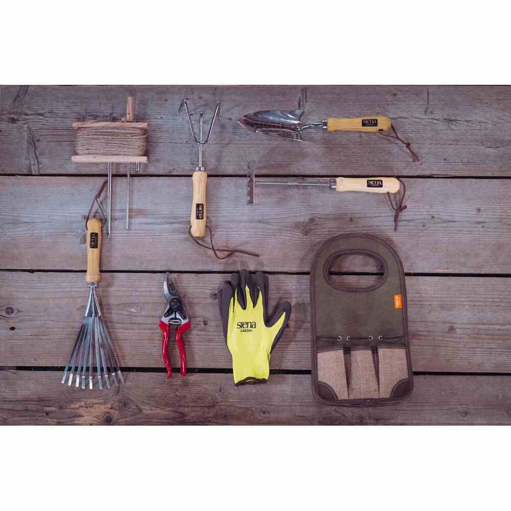 Siena Garden 599437 ClassicLine Fächerbesen Edelstahl mit Holzgriff, silber/natur