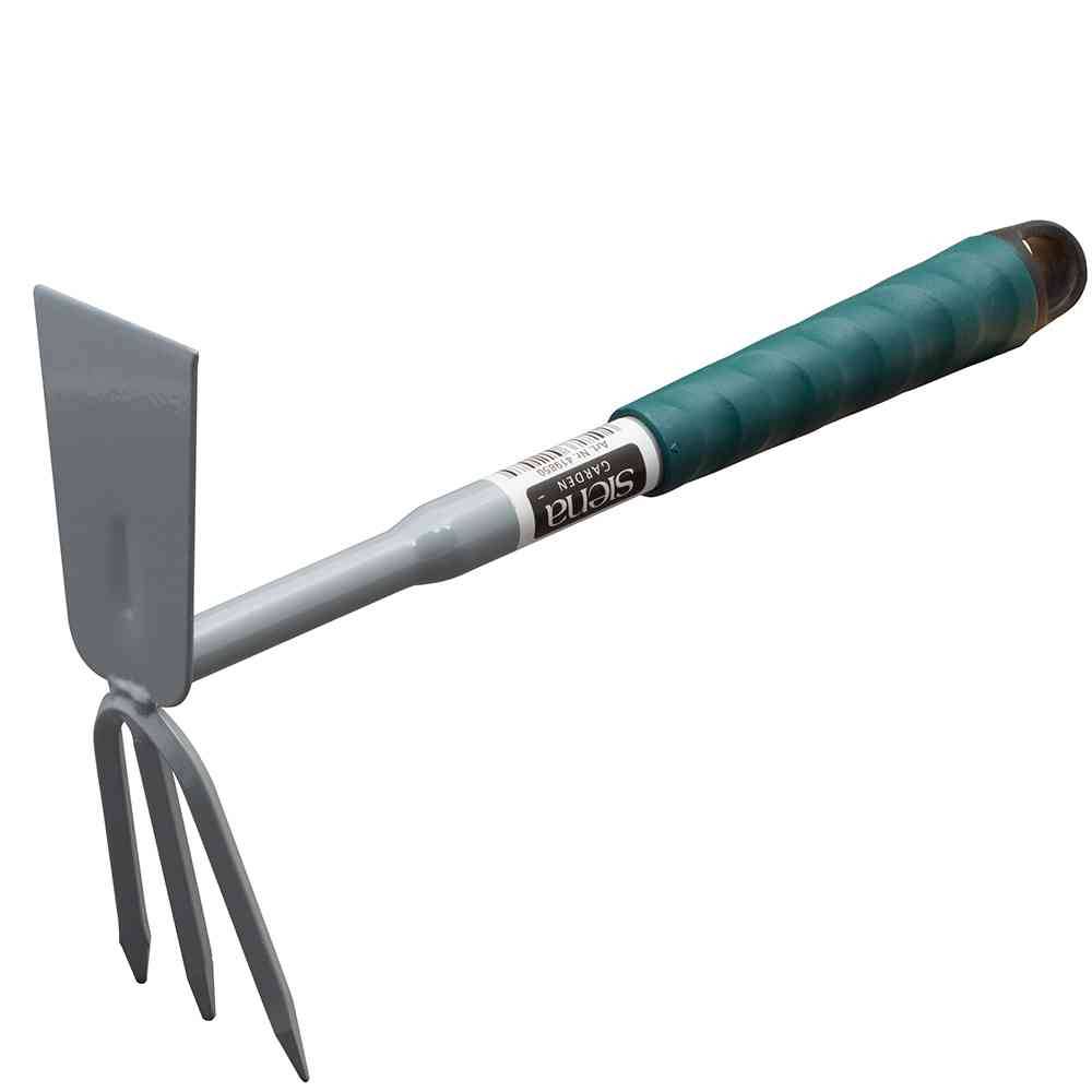 EGUFER HT2017 Kleinhäckchen mit 3 Zinken und Blatt, Wechselstiel, anthrazit/gün (1 Stück)