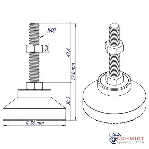 SCHMIDT systemprofile 10x Stellfuß M8 Fuß höhenverstellbar Maschinenfuß Standfuß Nivellierfuß Sockelfuß Aluprofil-Zubehör SCHMIDT systemprofile 10x Stellfuß M8 Fuß höhenverstellbar Maschinenfuß Standfuß Nivellierfuß Sockelfuß Aluprofil-Zubehör