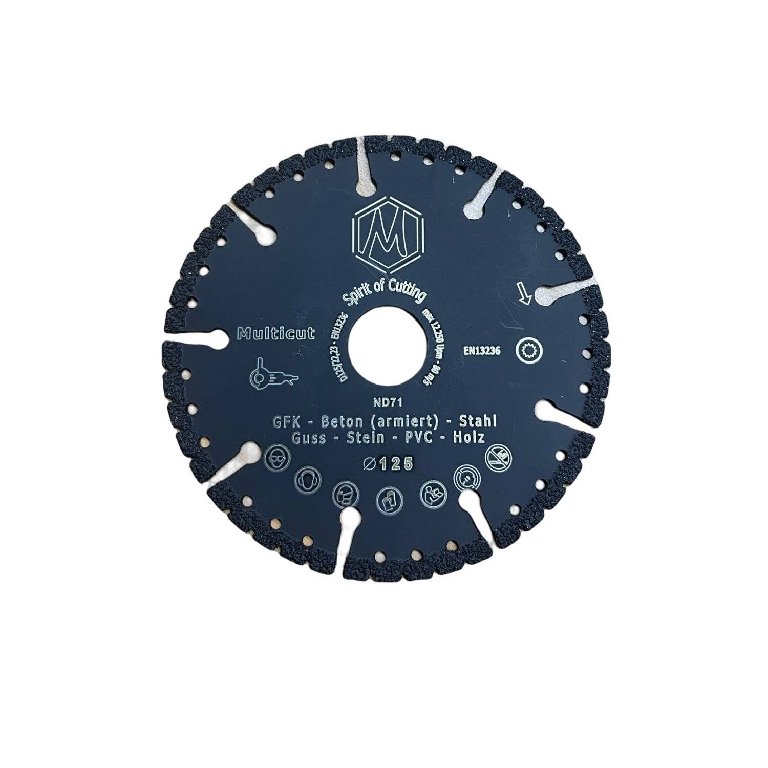 3x Diamant-Trennscheibe Multicut 2,4 x 5,0 / 125 mm 22,23 mm Multifunktionssägeblatt für Beton Stahl Guss PVC Holz