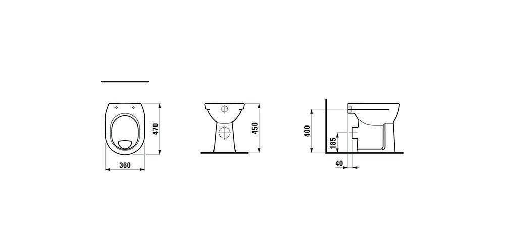 LAUFEN Stand-WC PRO Flachspüler, 6 l weiß