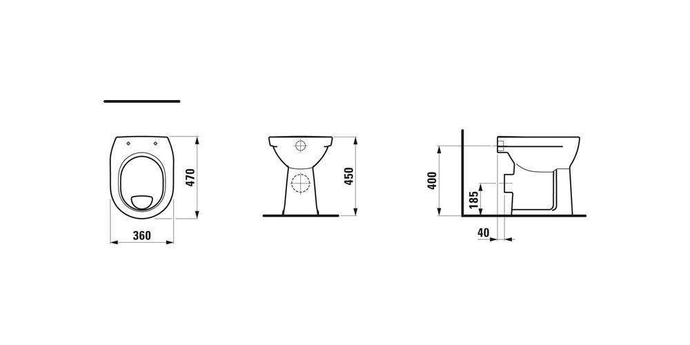 LAUFEN Stand-WC PRO Flachspüler, 6 l weiß