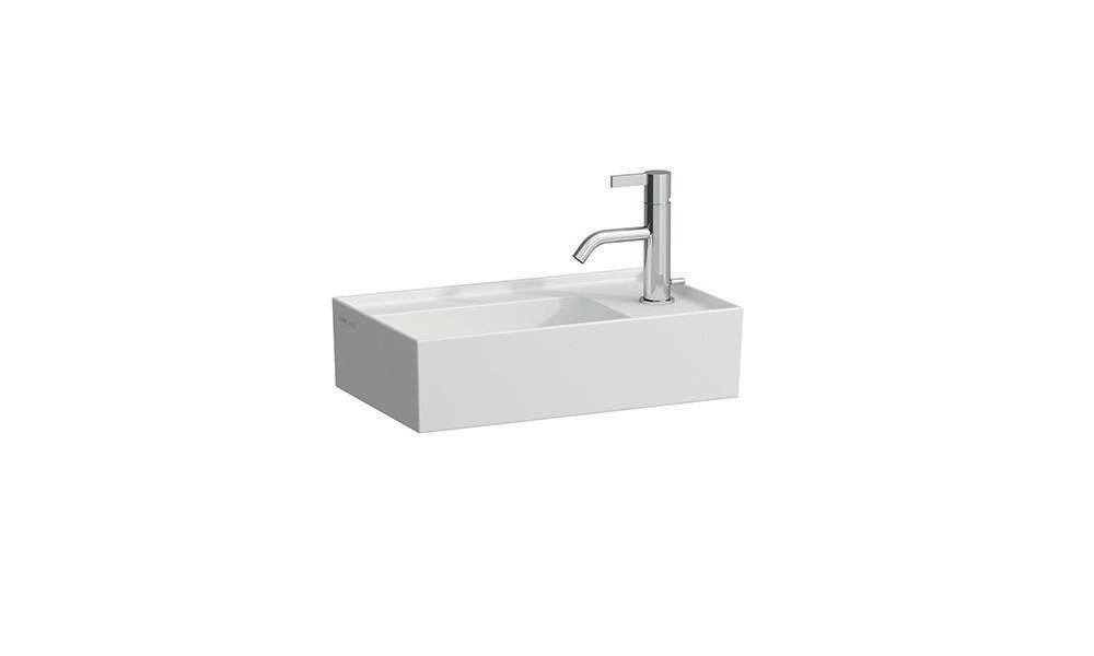 LAUFEN Handwaschbecken KARTELL 460x280mm Arm.bank re o ÜL 1 HL-Ausf.