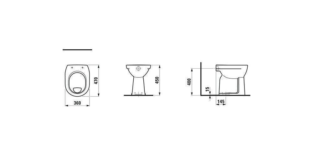 LAUFEN Stand-WC PRO Flachspüler, 6 l weiß