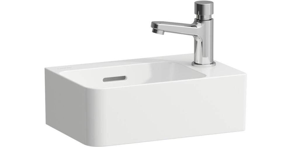 LAUFEN Handwaschbecken VAL 340x220mm weiß mit Überlauf, 1 Hahnloch