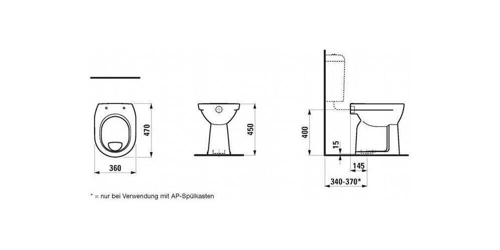 LAUFEN Stand-WC PRO Flachspüler, 6 l bahamabeige