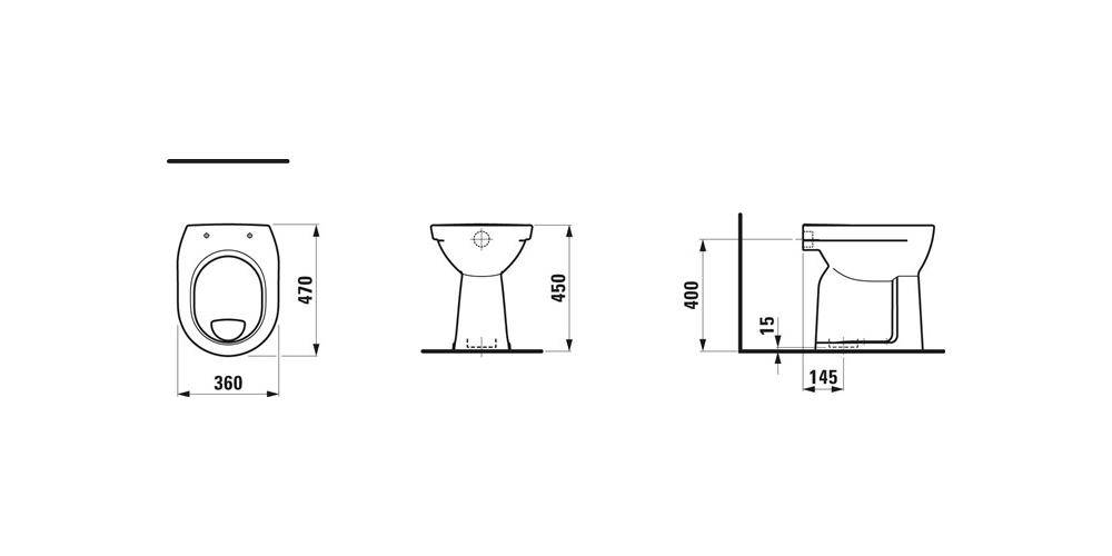 LAUFEN Stand-WC PRO Flachspüler, 6 l bahamabeige