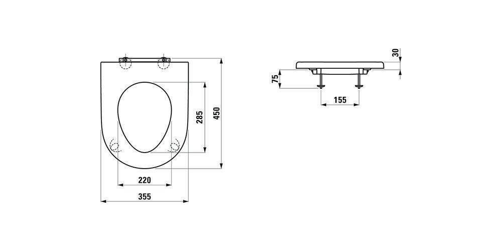 LAUFEN WC-Sitz MODERNA/LIBERTY ohne Deckel, barrierefrei weiß