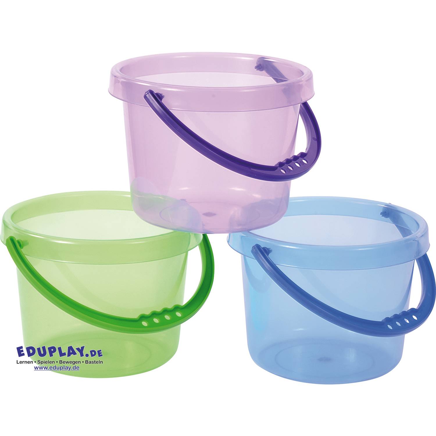 EDUPLAY 120575 Transparente Eimer, 1,2 Liter, transparent, 6-teilig (1 Set)