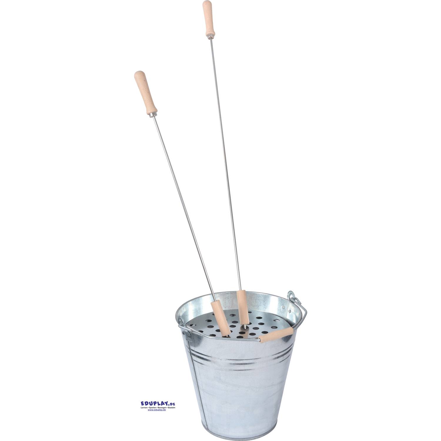 EDUPLAY 110481 Asche-/Reinigungseimer Set, Ø 33 x 34 cm, silber (1 Set)