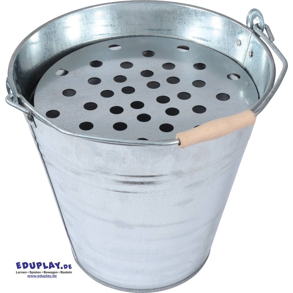 EDUPLAY 110481 Asche-/Reinigungseimer Set, Ø 33 x 34 cm, silber (1 Set)