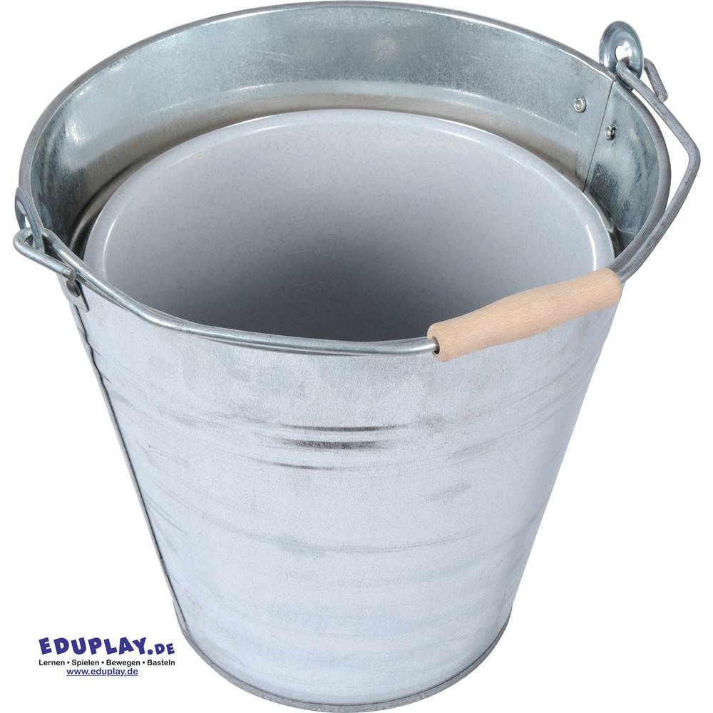 EDUPLAY 110481 Asche-/Reinigungseimer Set, Ø 33 x 34 cm, silber (1 Set)
